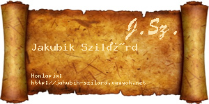 Jakubik Szilárd névjegykártya